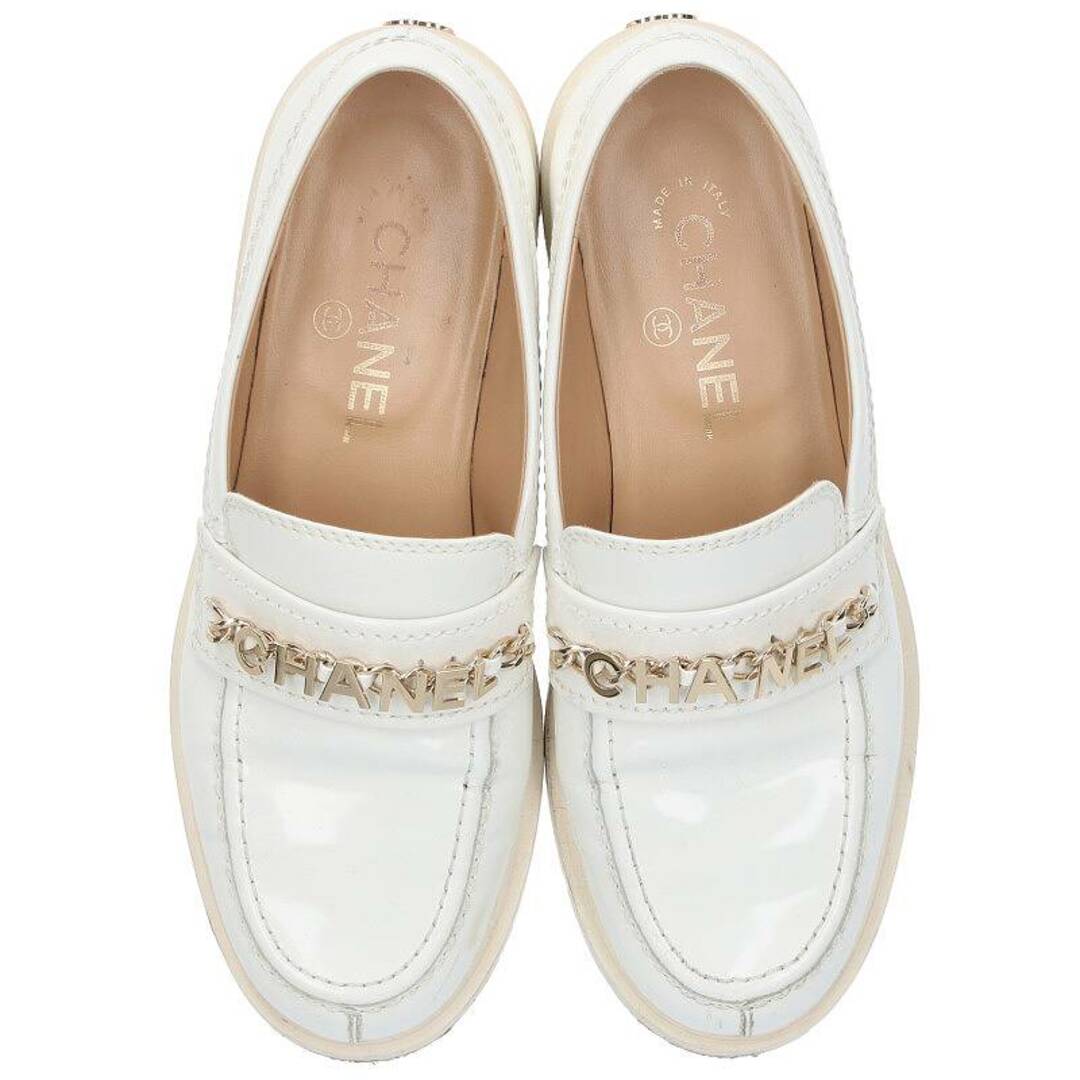 CHANEL - シャネル G37430 ロゴチェーンローファー レディース 37.5の