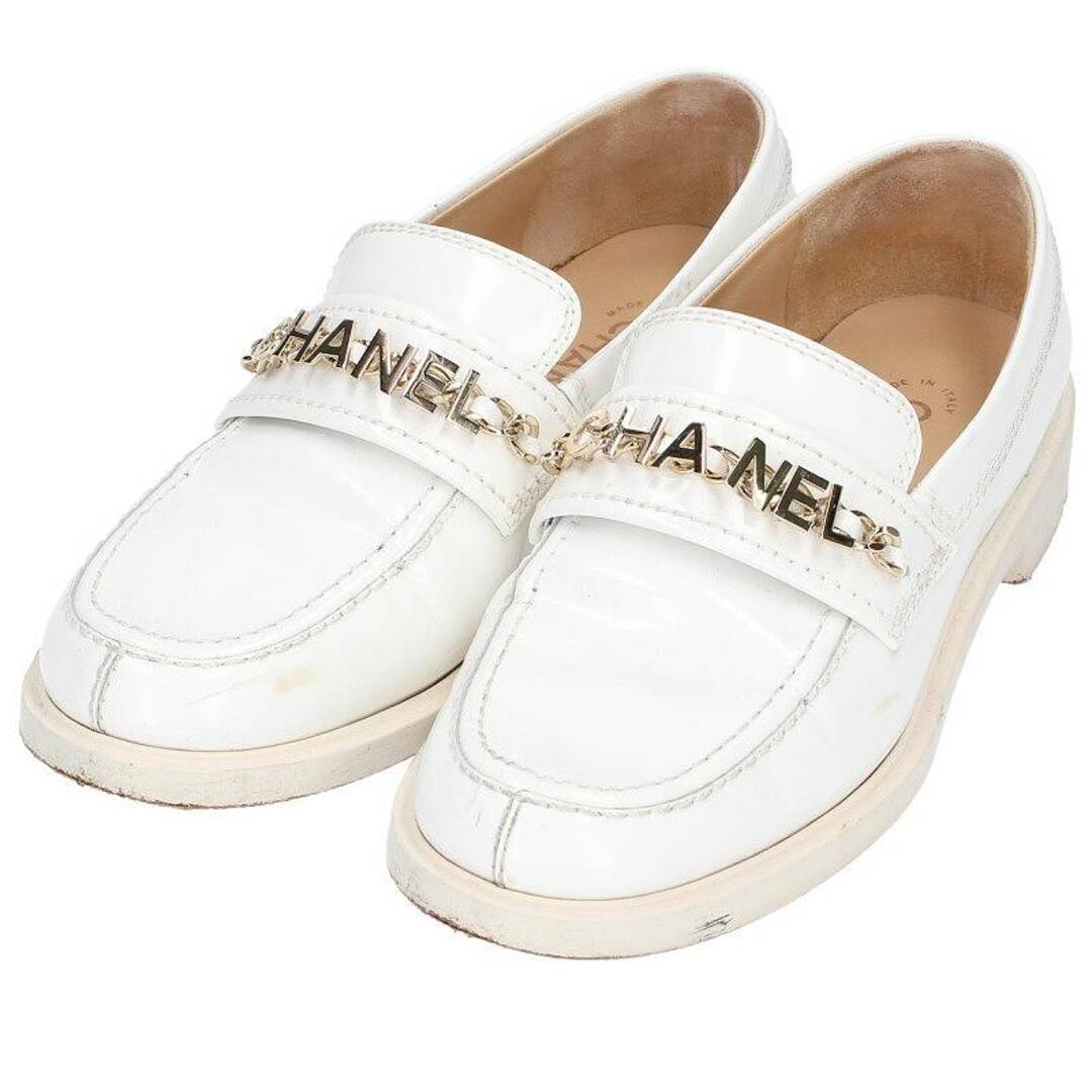 CHANEL - シャネル G37430 ロゴチェーンローファー レディース 37.5の