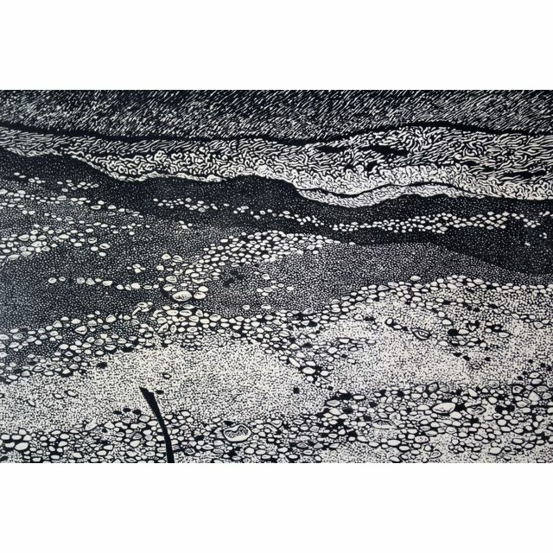 北岡文雄『流木のある海岸』木版画【真作保証】 絵画 北岡文雄『流木のある海岸』木版画【真作保証】 絵画