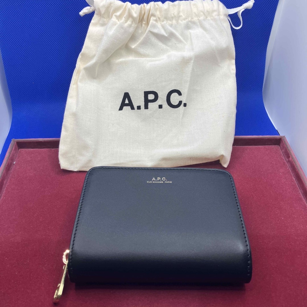 新品未使用】APC コンパクト エマニュエル 二つ折り財布 ブラック