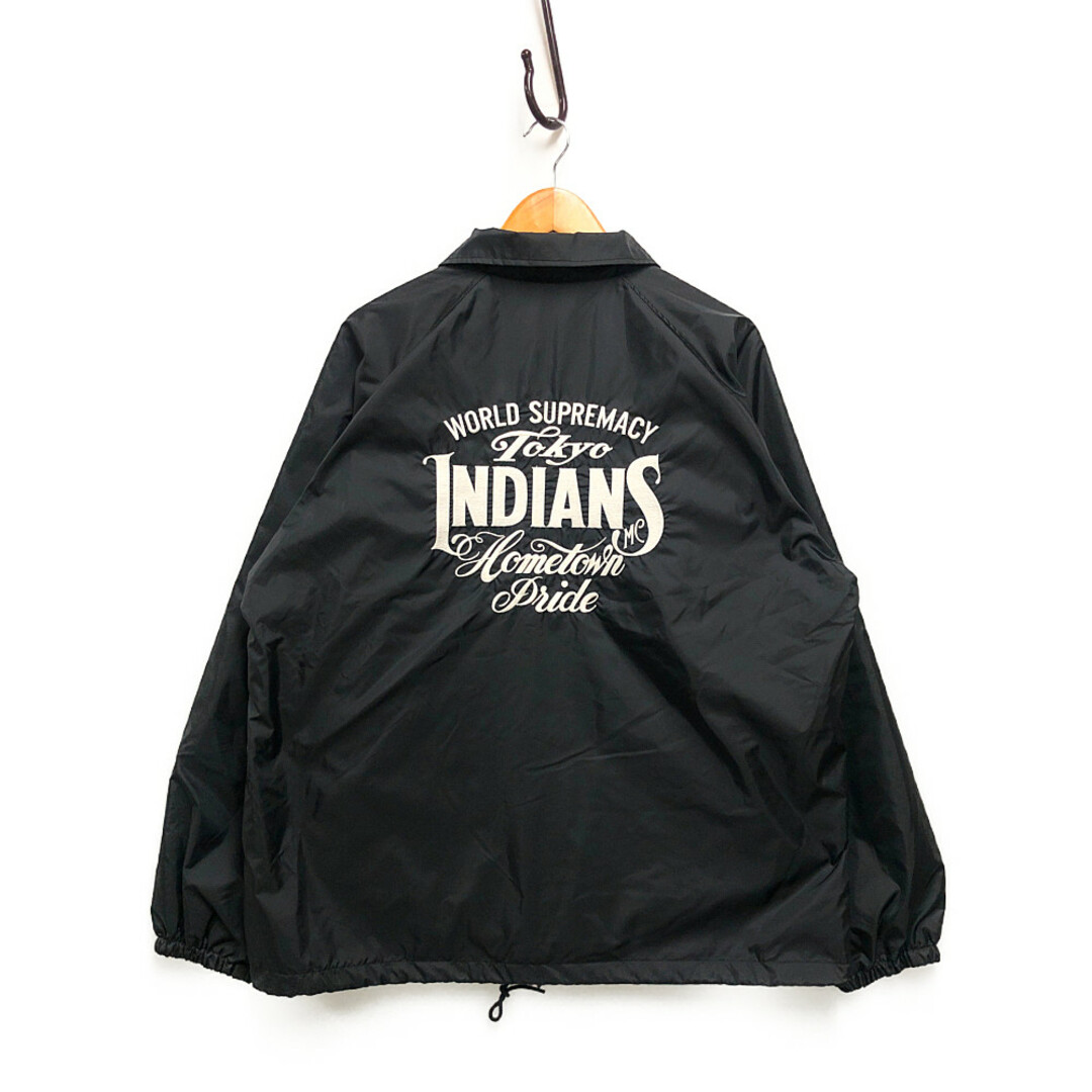 TOKYO INDIANS MC 東京インディアンズ 刺繍入り ナイロン コーチジャケット ブラック サイズXL 正規品 / 32469約68cm裄丈