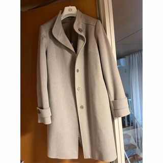 [美品]Loro Piana ダブルブレストコート カシミヤ100% 女優襟 黒