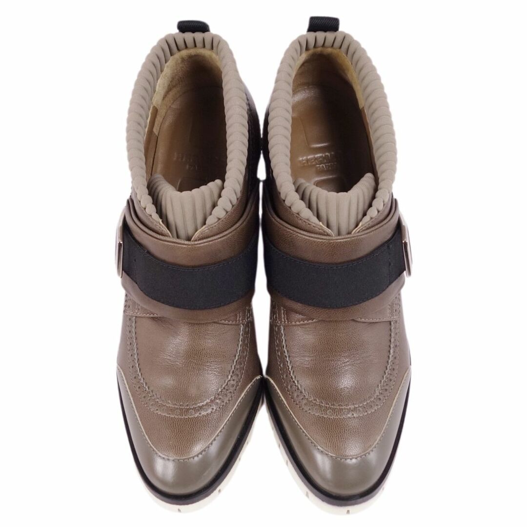 Hermes(エルメス)のエルメス HERMES ブーツ ブーティ ヒール バックル カーフレザー シューズ レディース 23cm相当(表記無し) オリーブカーキ レディースの靴/シューズ(ブーツ)の商品写真