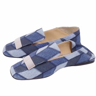 Sergio Rossi - 未使用 セルジオロッシ SERGIO ROSSI ローファー スリッポン SR1 SLIPPER デニム プレート金具 シューズ レディース 36(23cm相当) インディゴブルー