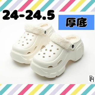 【♡新品・送料無料♡】秋冬　ファー入り　厚底　クロックスタイプ　サンダル(サンダル)