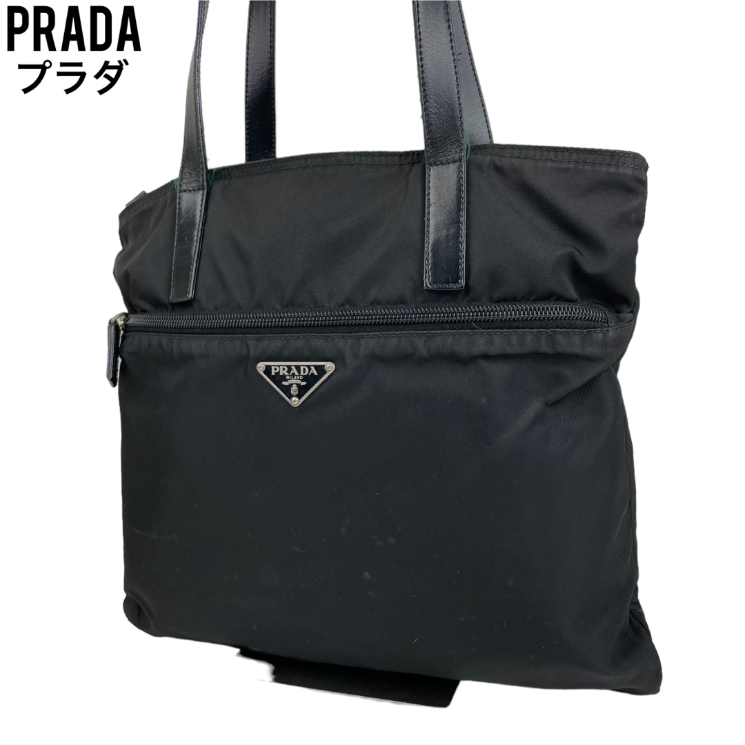 ✨良品✨　PRADA プラダ　トートバッグ　ブラック　ナイロン　肩掛け　ブラック