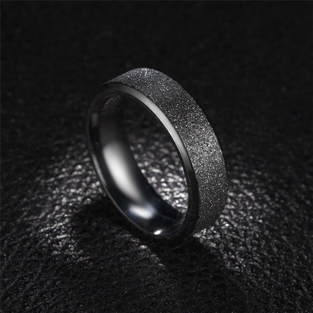 6㎜ ラフリング ブラック ステンレスリング ステンレス指輪 ピンキーリング メンズのアクセサリー(リング(指輪))の商品写真