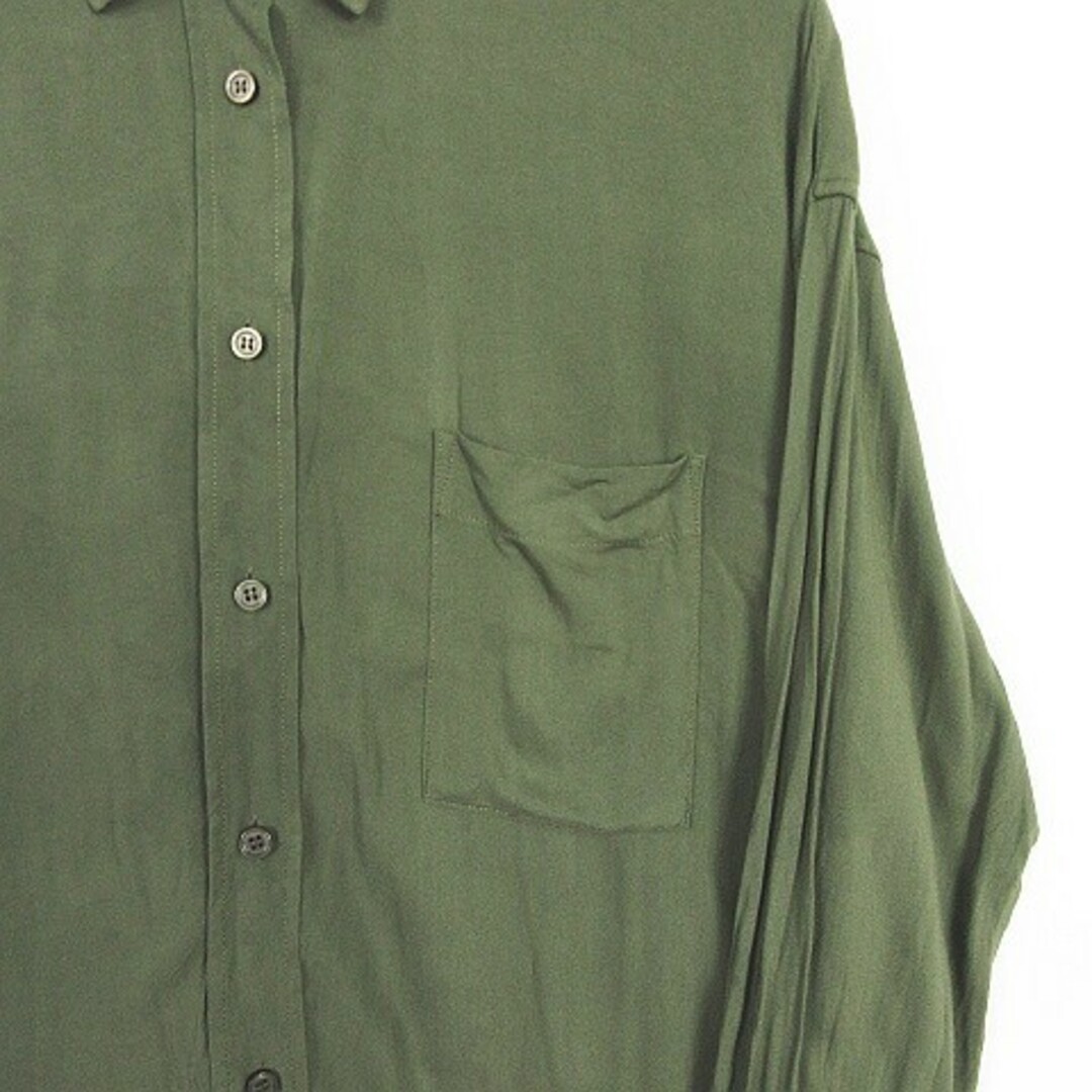 moussy(マウジー)のmoussy シャツ 長袖 レーヨン 胸ポケット ギャザー 無地 FREE レディースのトップス(シャツ/ブラウス(長袖/七分))の商品写真