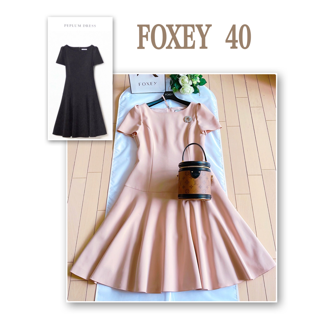 FOXEY  2019年ペプラム半袖ワンピース40 極美品　Rene