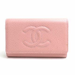 シャネル(CHANEL)のシャネル CHANEL キーケース キャビアスキンレザー ピンク レディース 送料無料【中古】 55505f(キーケース/名刺入れ)