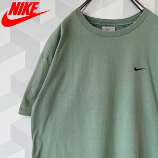 ナイキ(NIKE)の【希少カラー】00s メキシコ製 ナイキ 刺繍ロゴ Tシャツ くすみグリーン緑.(Tシャツ/カットソー(半袖/袖なし))