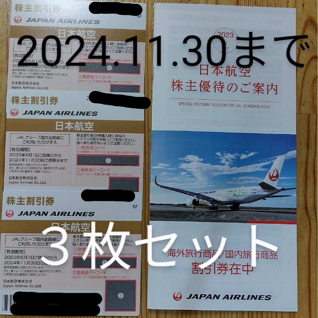 販売セール 日本航空 優待券３枚セット 〜2024.11.30まで tonymoly.az