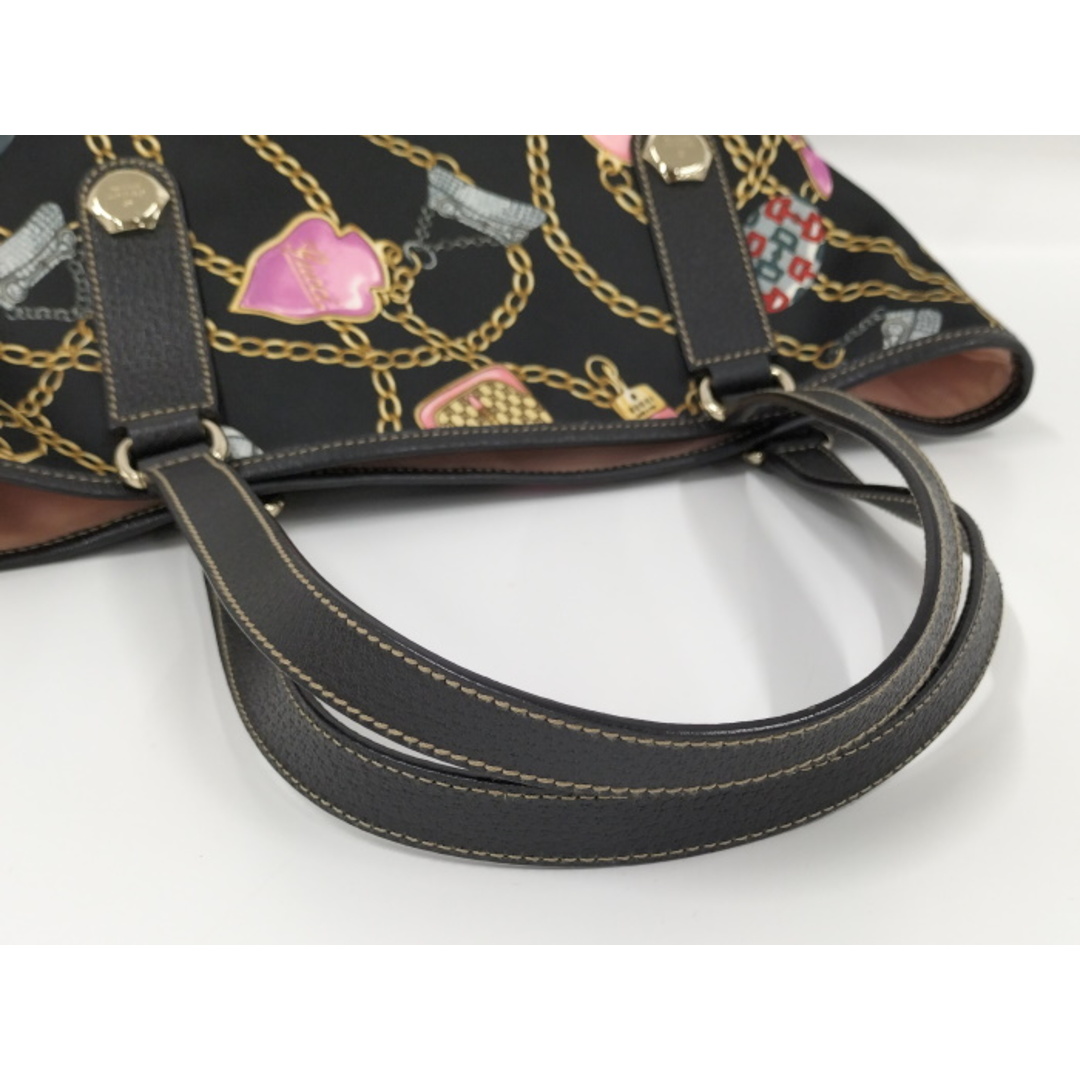 Gucci(グッチ)のGUCCI トートバック チェーン柄 ブラック サテン 153009 レディースのバッグ(トートバッグ)の商品写真