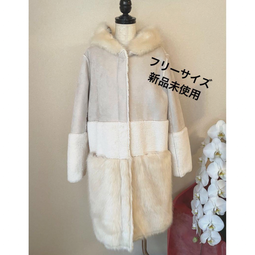 HERNO - 新品未使用ロングファーコート♡お洒落ホワイトベージ