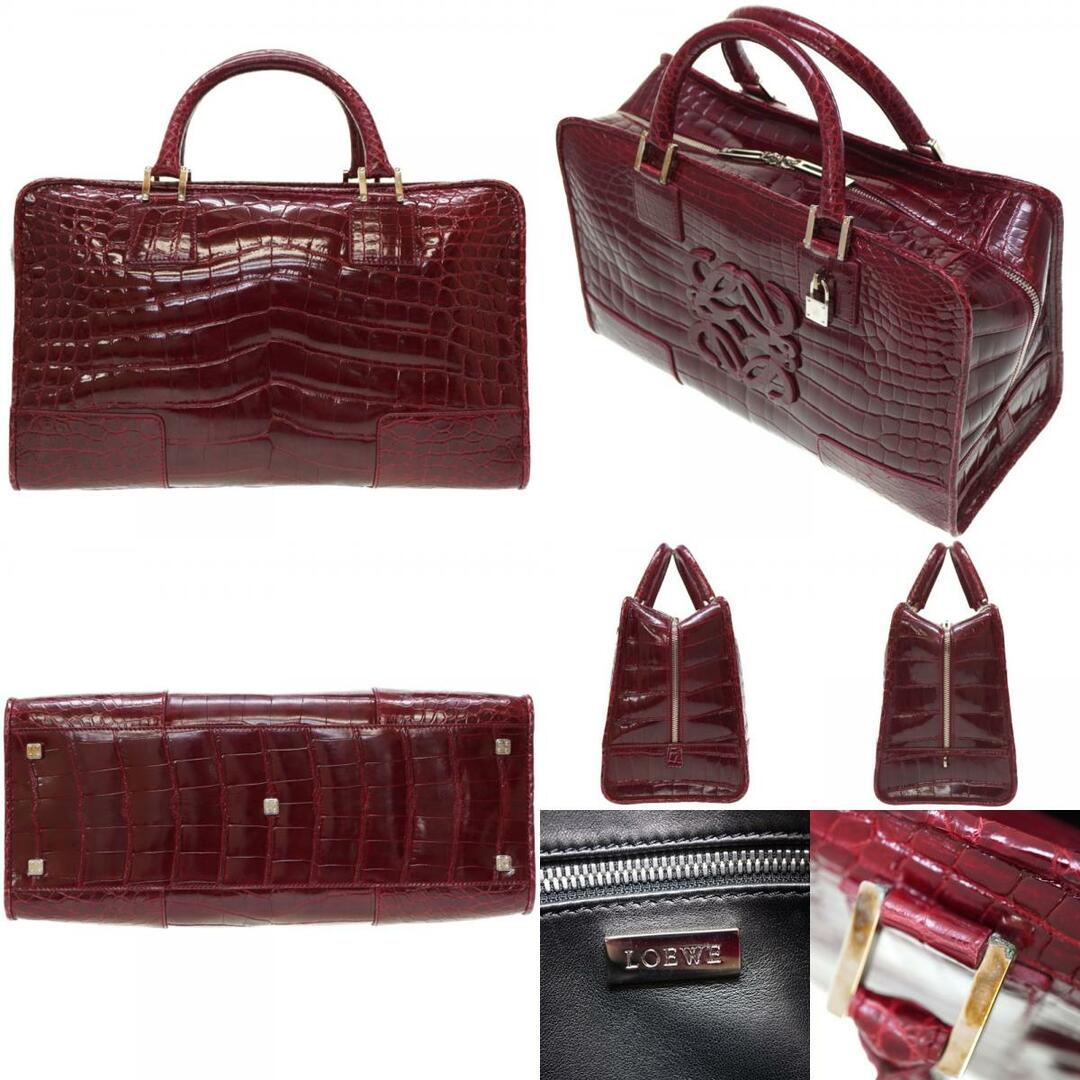 LOEWE - ロエベ アマソナ36 クロコダイル ボルドー ハンドバッグ LOEWE - ロエベ アマソナ36 クロコダイル ボルドー ハンドバッグ
