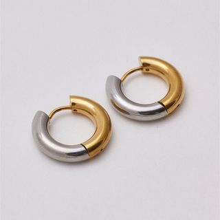 アメリヴィンテージ(Ameri VINTAGE)のHalf contrast hoop pierce S No.789(ピアス)