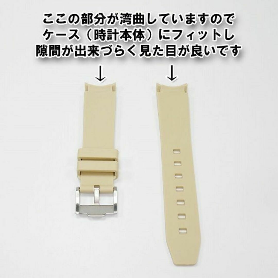 OMEGA(オメガ)のスウォッチ×オメガ 対応ラバーベルトB 尾錠付き ベージュベルト/ホワイトライン メンズの時計(ラバーベルト)の商品写真