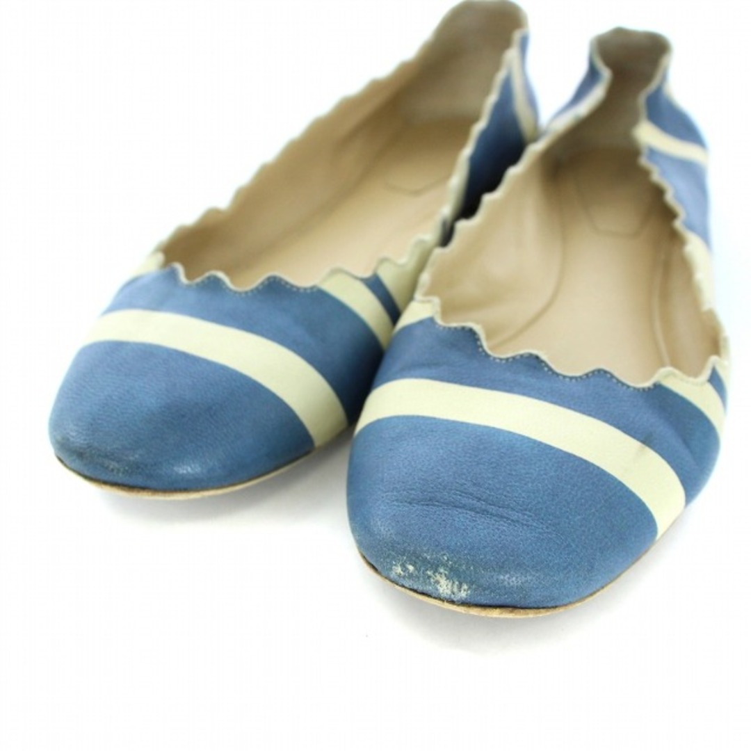 Chloe(クロエ)のクロエ Scalloped Ballet Flat パンプス 37 24cm 青 レディースの靴/シューズ(ハイヒール/パンプス)の商品写真