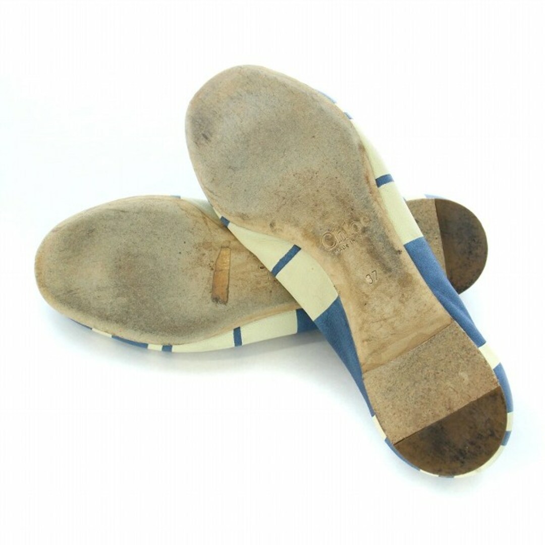 Chloe(クロエ)のクロエ Scalloped Ballet Flat パンプス 37 24cm 青 レディースの靴/シューズ(ハイヒール/パンプス)の商品写真