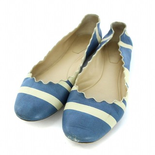 クロエ(Chloe)のクロエ Scalloped Ballet Flat パンプス 37 24cm 青(ハイヒール/パンプス)