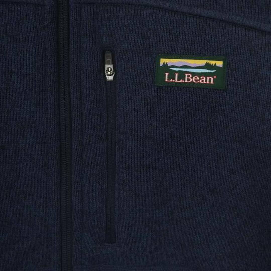 L.L.Bean(エルエルビーン)のL.L.BEAN ニットジャケット ジャンパー ジップアップ ロゴ M 青 メンズのジャケット/アウター(ブルゾン)の商品写真