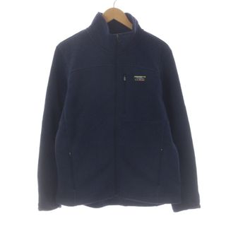 エルエルビーン(L.L.Bean)のL.L.BEAN ニットジャケット ジャンパー ジップアップ ロゴ M 青(ブルゾン)