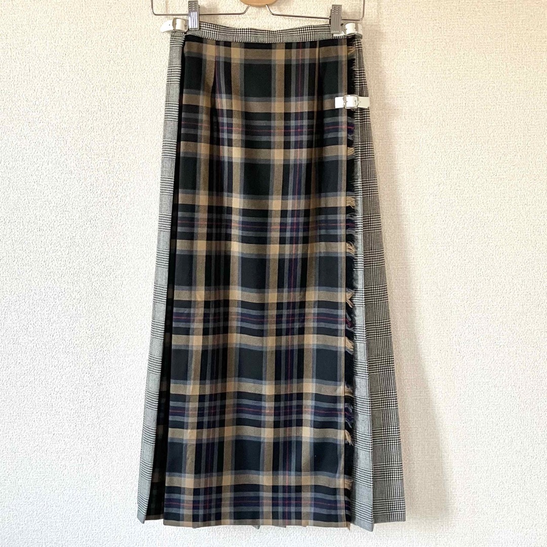 約68-72cmスカート丈オニールオブダブリン パッチワーク キルト プリーツ ロングスカート