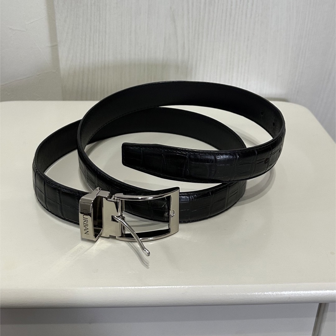 D’URBAN(ダーバン)のダーバン　本革ベルト　黒のクロコ型押し　メンズ メンズの時計(レザーベルト)の商品写真