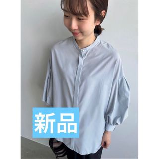 ルーニィ(LOUNIE)のルーニィ23年新品★洗える！日本製生地リボンカフスシャツパールコットンブラウス(シャツ/ブラウス(長袖/七分))