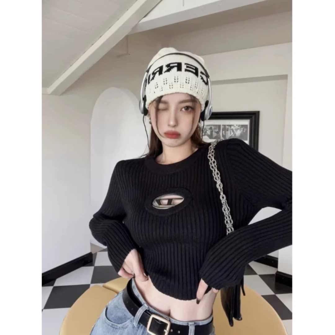 DIESEL - 【新品】diesel ディーゼル ロゴプレート ニット 長袖 DIESEL - 【新品】diesel ディーゼル ロゴプレート ニット 長袖