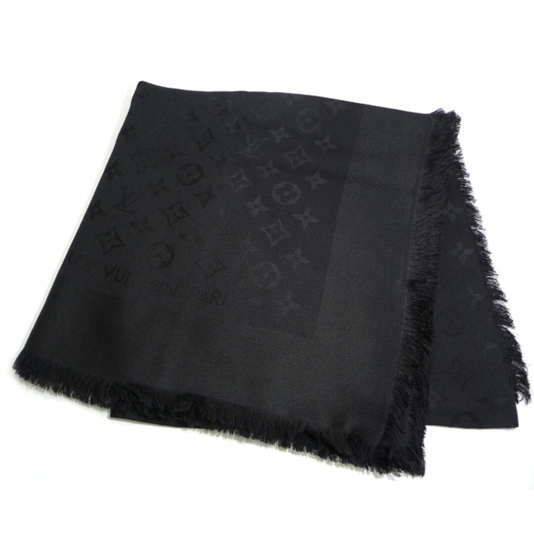LOUIS VUITTON ショール モノグラム ノワール ブラック シルク LOUIS VUITTON ショール モノグラム ノワール ブラック シルク