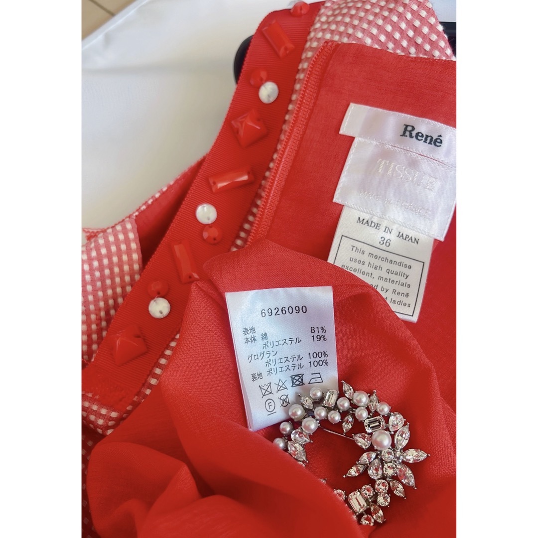 Rene 2019年キンガムチェックワンピース36 新品同様 foxey