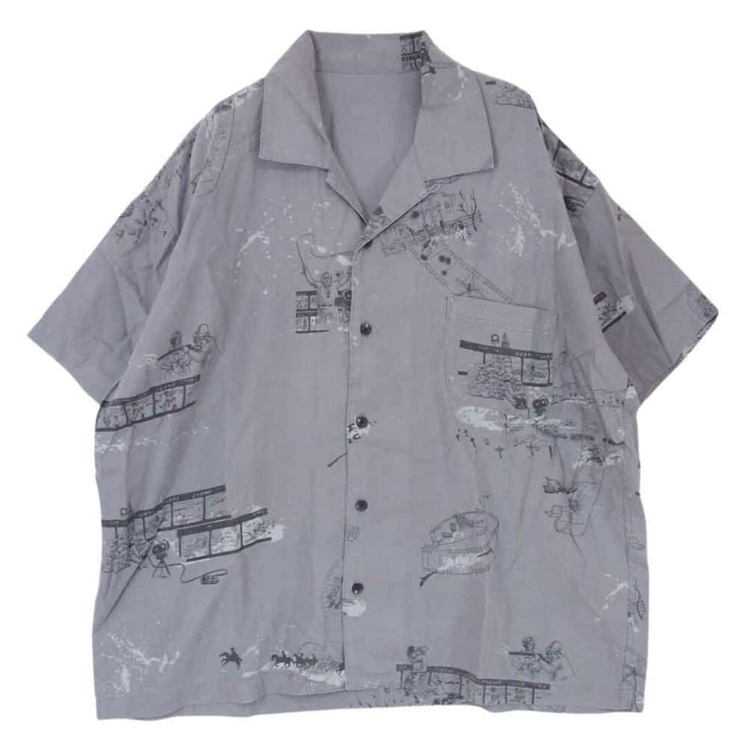 PORTER CLASSIC ポータークラシック 半袖シャツ 20AW ALOHA SHIRT SERGIO LEONE セルジオレオーネ アロハシャツ グレー系 XS