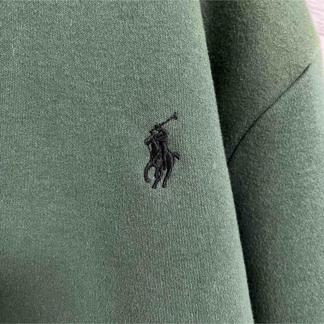 L ポロ ラルフローレン 緑 深緑 グリーン トレーナー スウェット 古着 刺繍