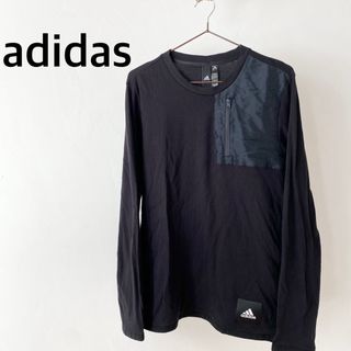 アディダス(adidas)のadidas アディダス　ブラック　長袖　コットン　Tシャツ(Tシャツ(長袖/七分))