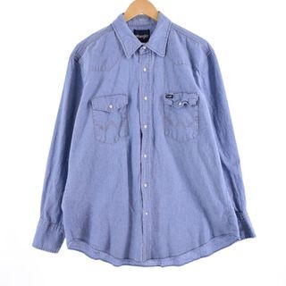 ラングラー(Wrangler)の古着 ラングラー Wrangler 長袖 デニムウエスタンシャツ メンズXL /eaa375493(シャツ)