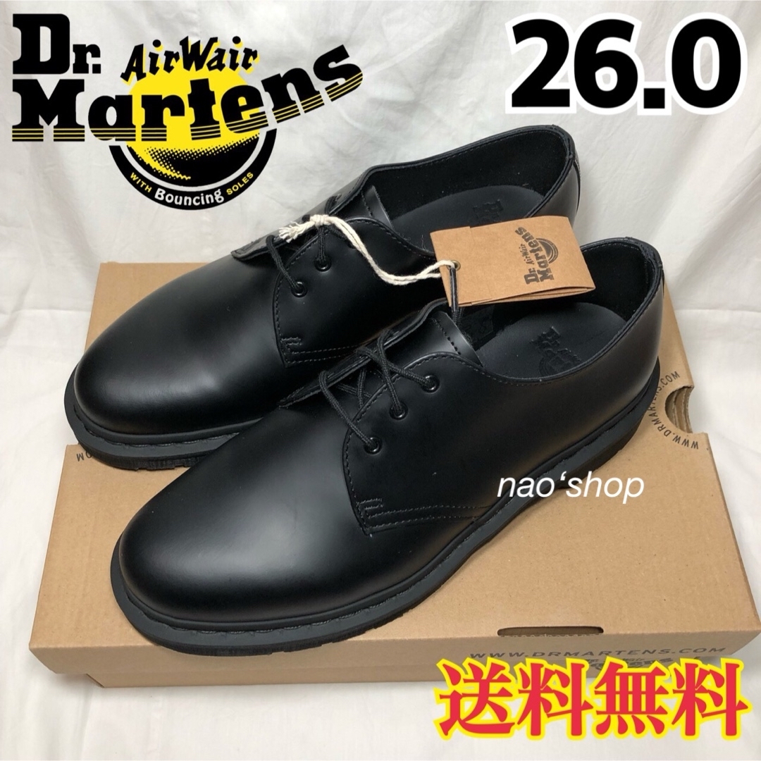 靴/シューズ新品◉ドクターマーチン MONO ブラック 1461 3ホールギブソン 26.0