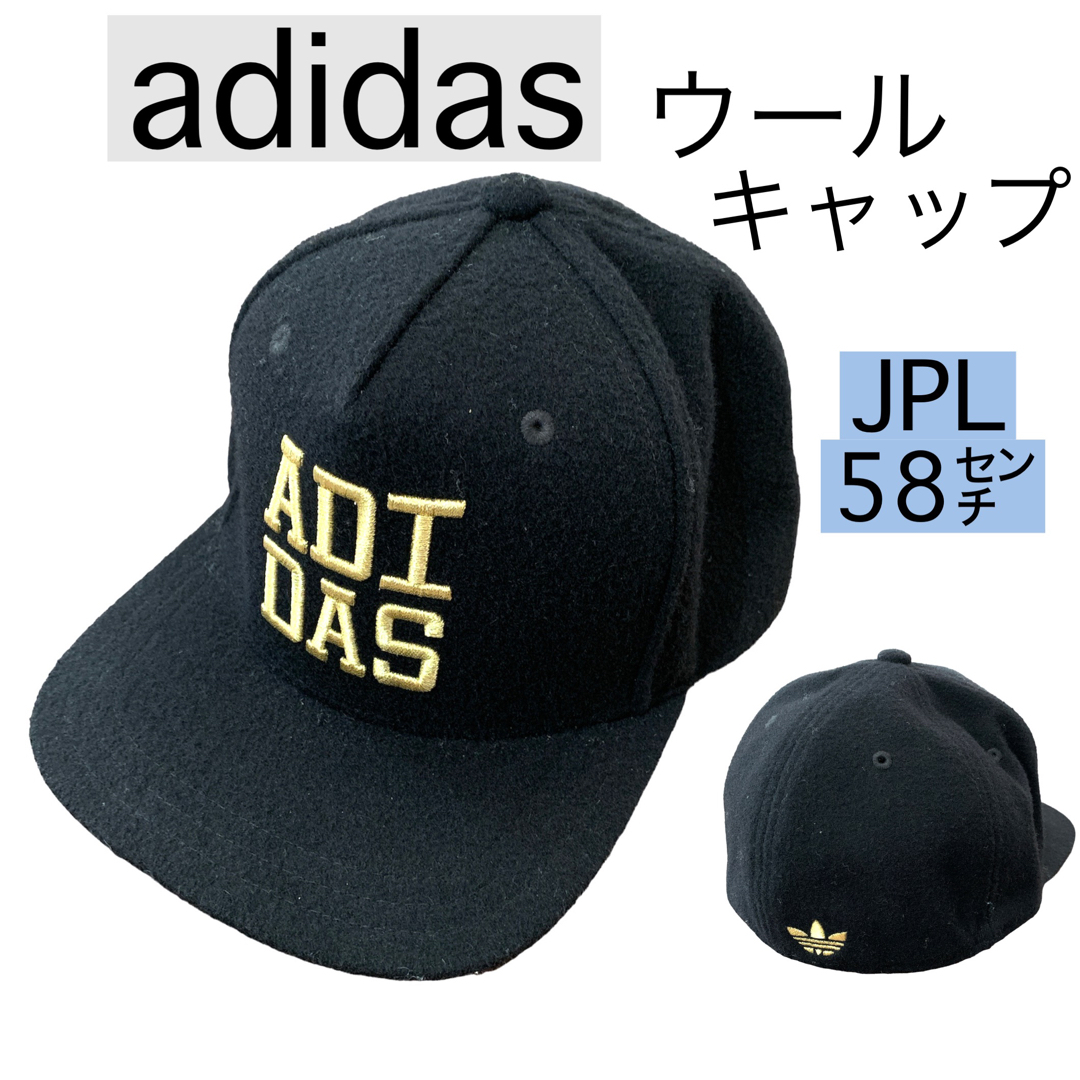 adidasアディダスオリジナルス/黒ウールベースボールキャップゴールドロゴ刺繍 | フリマアプリ ラクマ