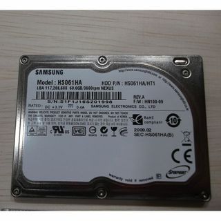 サムスン(SAMSUNG)の1.8インチHDD（60GB ZIF）サムスン「HS061HA」【送料込】(PCパーツ)