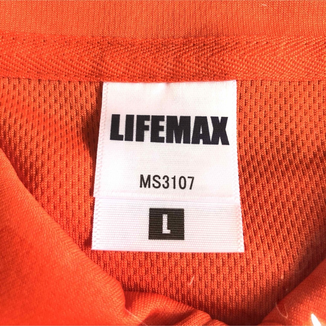 【新品】LIFEMAX ライフマックス 半袖 ドライポロシャツ オレンジ L メンズのトップス(ポロシャツ)の商品写真