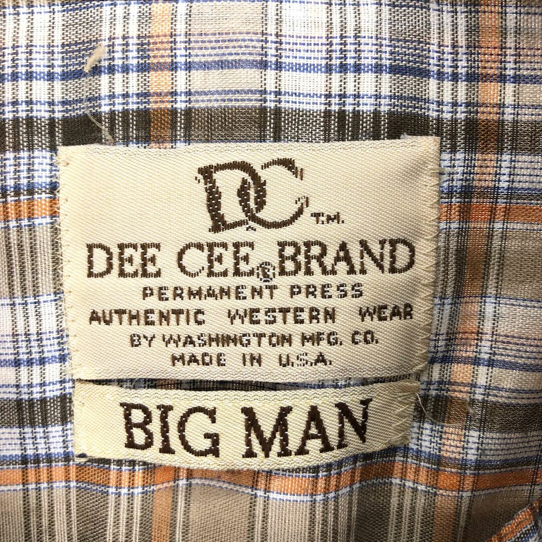 古着 80年代 DEE CEE BRAND チェック柄 長袖 ウエスタンシャツ USA製 メンズXL ヴィンテージ /eaa388513 メンズのトップス(シャツ)の商品写真