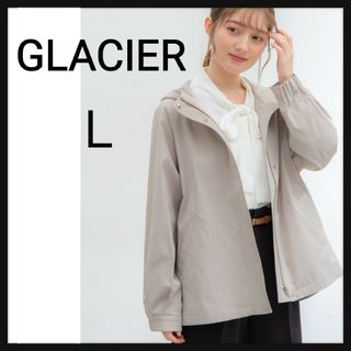 グラシア(GLACIER)の【美品】GLACIERグラシア　フード付きショートコートL　ブルゾン　ジャケット(ナイロンジャケット)