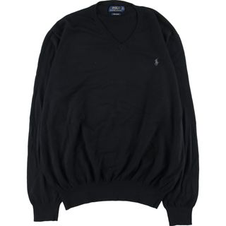 ラルフローレン(Ralph Lauren)の古着 ラルフローレン Ralph Lauren POLO RALPH LAUREN Vネック コットンニットセーター メンズXL /eaa386178(ニット/セーター)