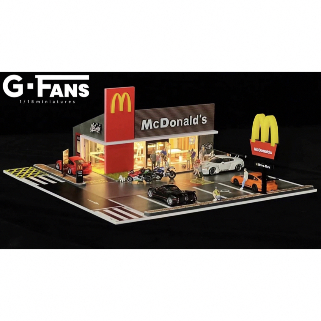 G-FANS 1/64 マクドナルドジオラマ 点灯組立式駐車場付き②の G-FANS 1/64 マクドナルドジオラマ 点灯組立式駐車場付き②の