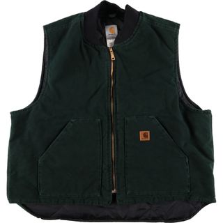 90年代 カーハート Carhartt ダック地ベスト メンズL ヴィンテージ /eaa372893