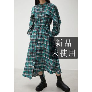 アズールバイマウジー(AZUL by moussy)の新品タグ付き◆ AZUL BY MOUSSY TWEED ONEPIECE  ◆(ロングワンピース/マキシワンピース)