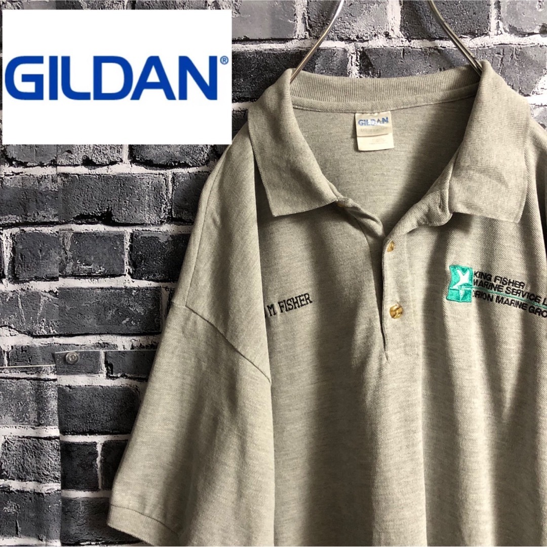 GILDAN(ギルタン)のギルダン GILDAN ポロシャツ ヴィンテージ 半袖 グレー L サイズ メンズのトップス(ポロシャツ)の商品写真