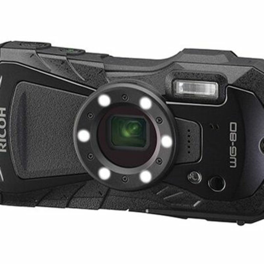 RICOH - ほぼ新品☆リコー WG-80☆黒☆水深12m防水カメラ☆1年保証付の