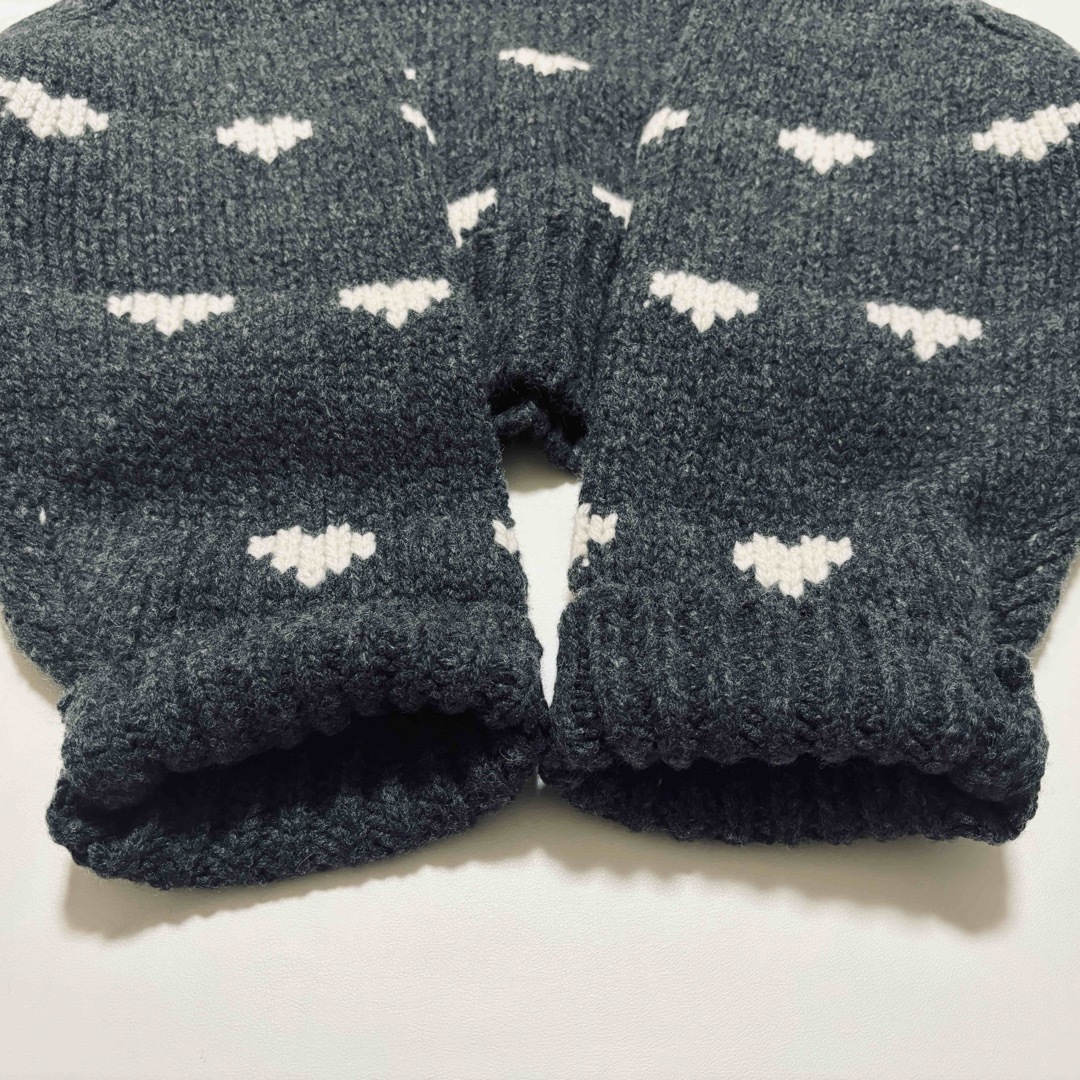 NKNIT ンニット ♡pattern KNIT ハートパターンニット グレー-
