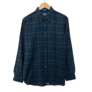 ペンドルトン(PENDLETON)の古着 70年代 ペンドルトン PENDLETON チェック柄 ボタンダウン ウールシャツ USA製 メンズL ヴィンテージ /eaa388908(シャツ)